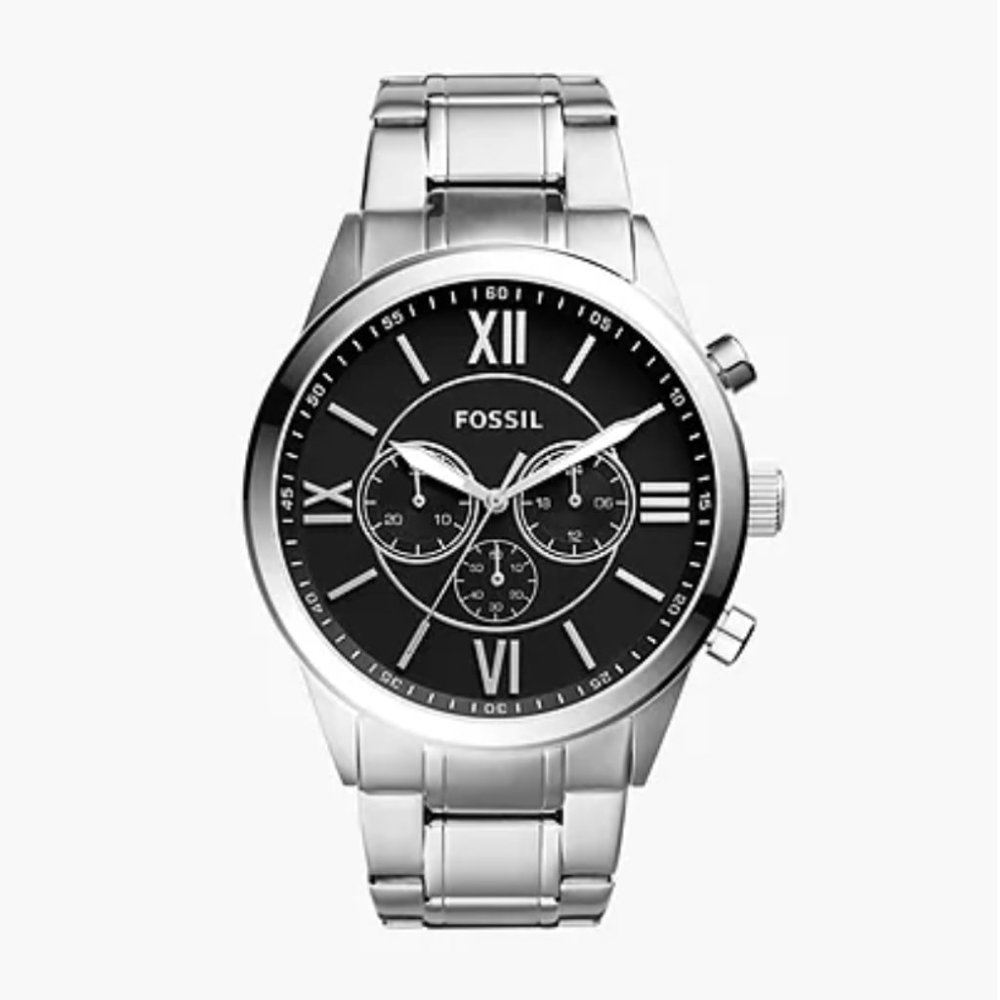 NEW Fossil Men's Watch: Flynn Chronograph Stainless Steel Watch
